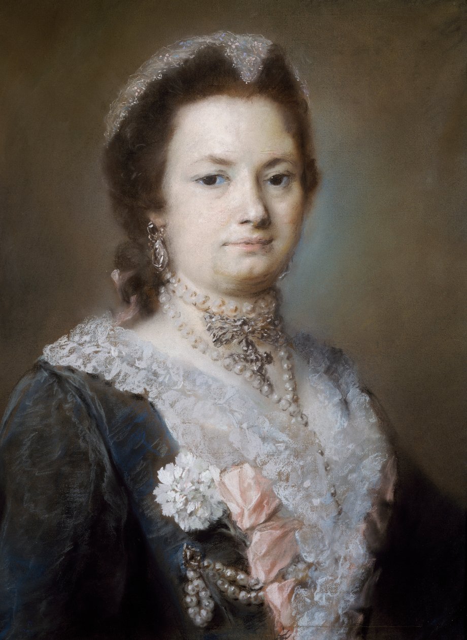 Naisen muotokuva (pastelli paperille) tekijältä Rosalba Giovanna Carriera