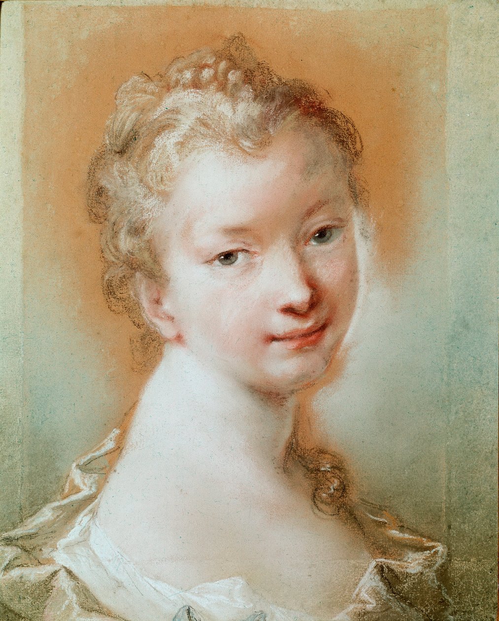 Nuoren tytön muotokuva Pastelli, Rosalba Carriera (1675-1757) 1700-luvun Pariisi, Louvre-museo tekijältä Rosalba Giovanna Carriera