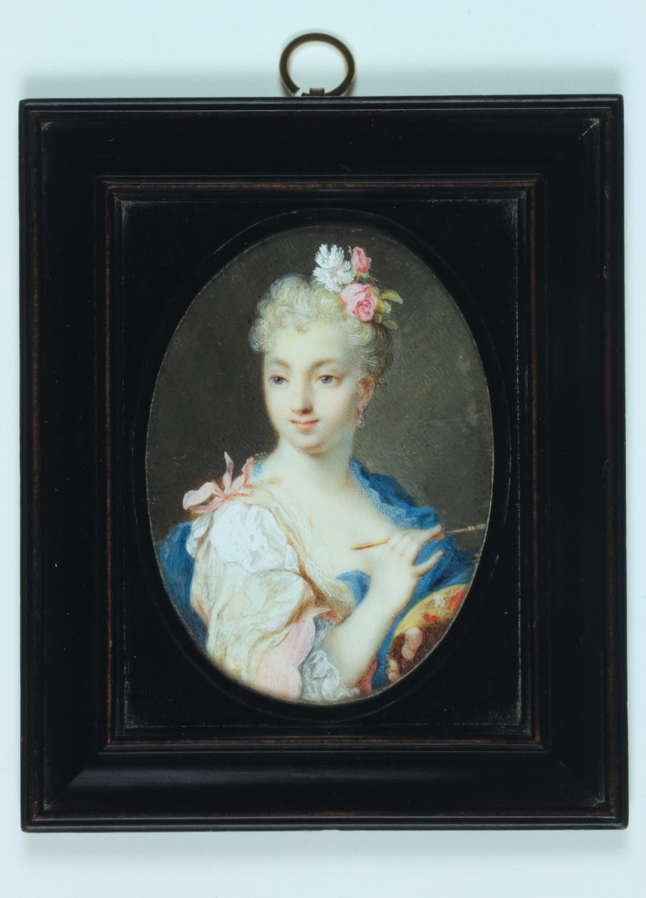Omakuva (akvarelli norsunluun päällä) tekijältä Rosalba Giovanna Carriera