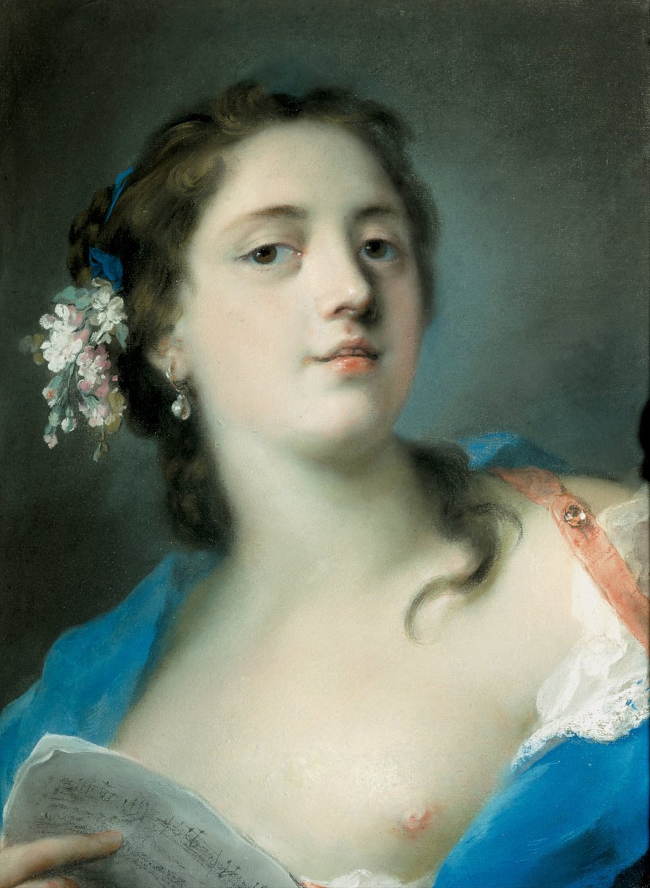 Laulaja Faustina Bordoni 1697-1781 musiikilla, n. 1725 tekijältä Rosalba Giovanna Carriera