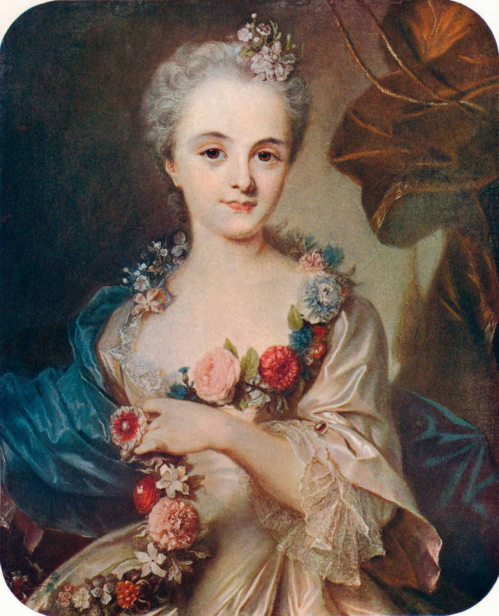 Lady Marquise de Pompadourin muotokuva, 1700-luku, 1906 tekijältä Rosalba Zuanna Carriera