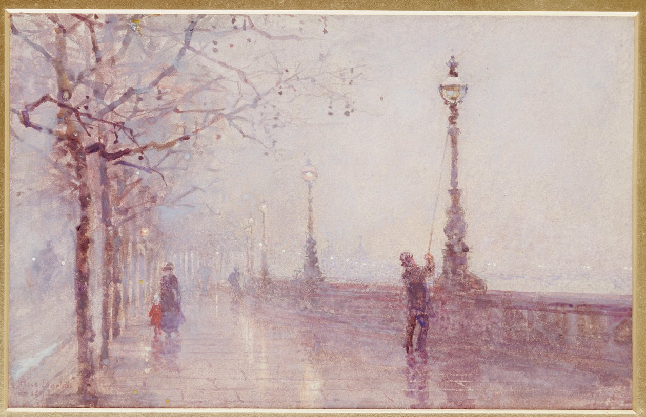 Viimeinen lamppu, Thames Embankment, 1892 tekijältä Rose Maynard Barton