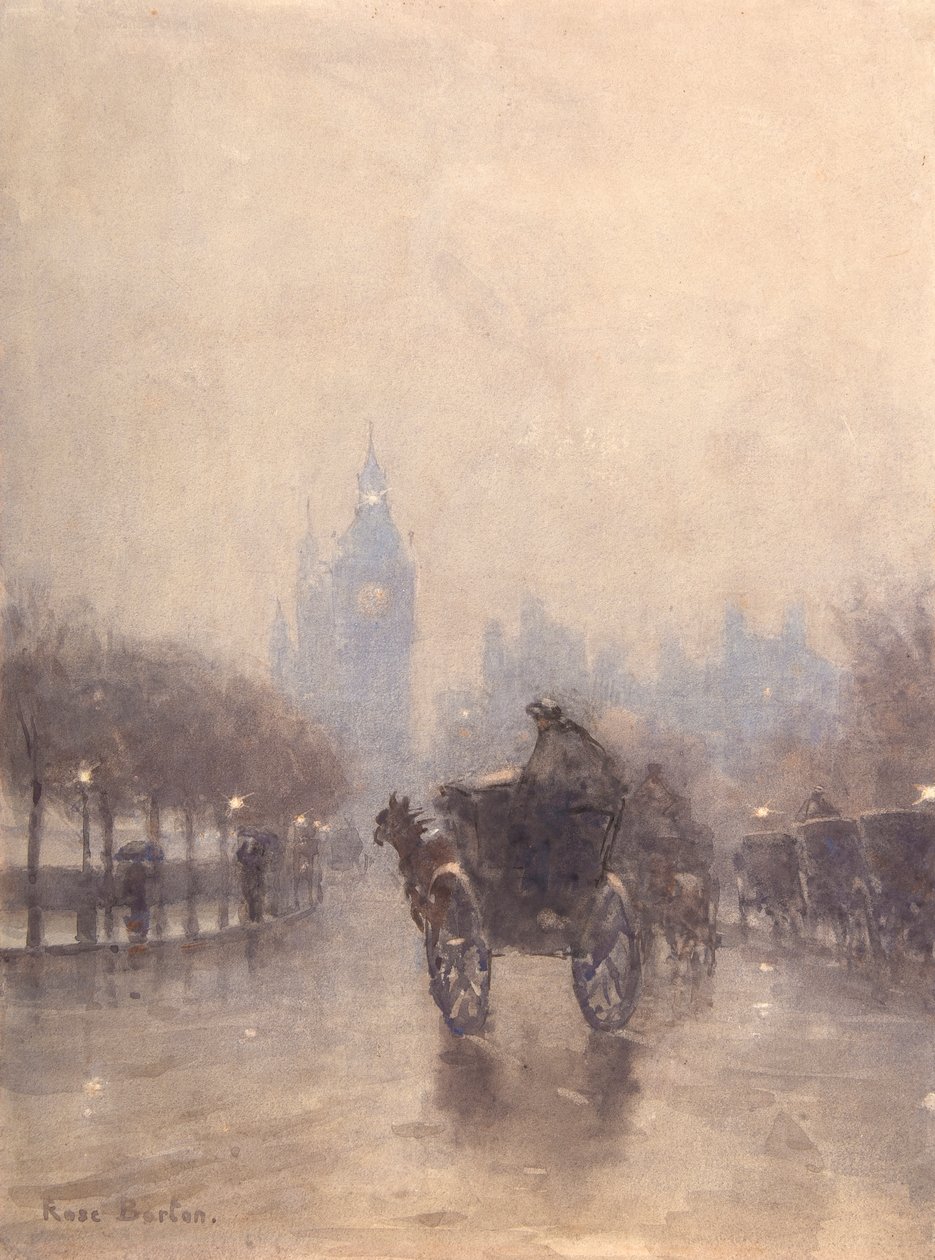 Victoria Embankment (akvarelli) tekijältä Rose Maynard Barton