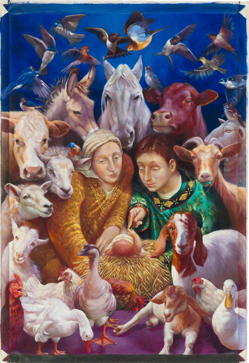 Synnytys, 2012 (öljy kankaalle) tekijältä Rosemarie Adcock