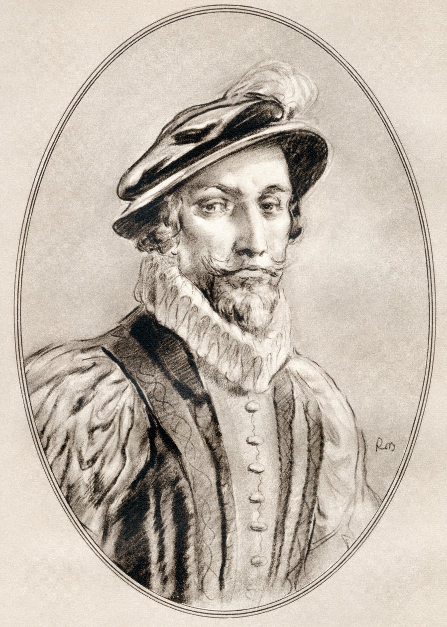 Sir Walter Raleigh, elokuvasta Living Biographies of Famous Men. tekijältä Ross Gordon
