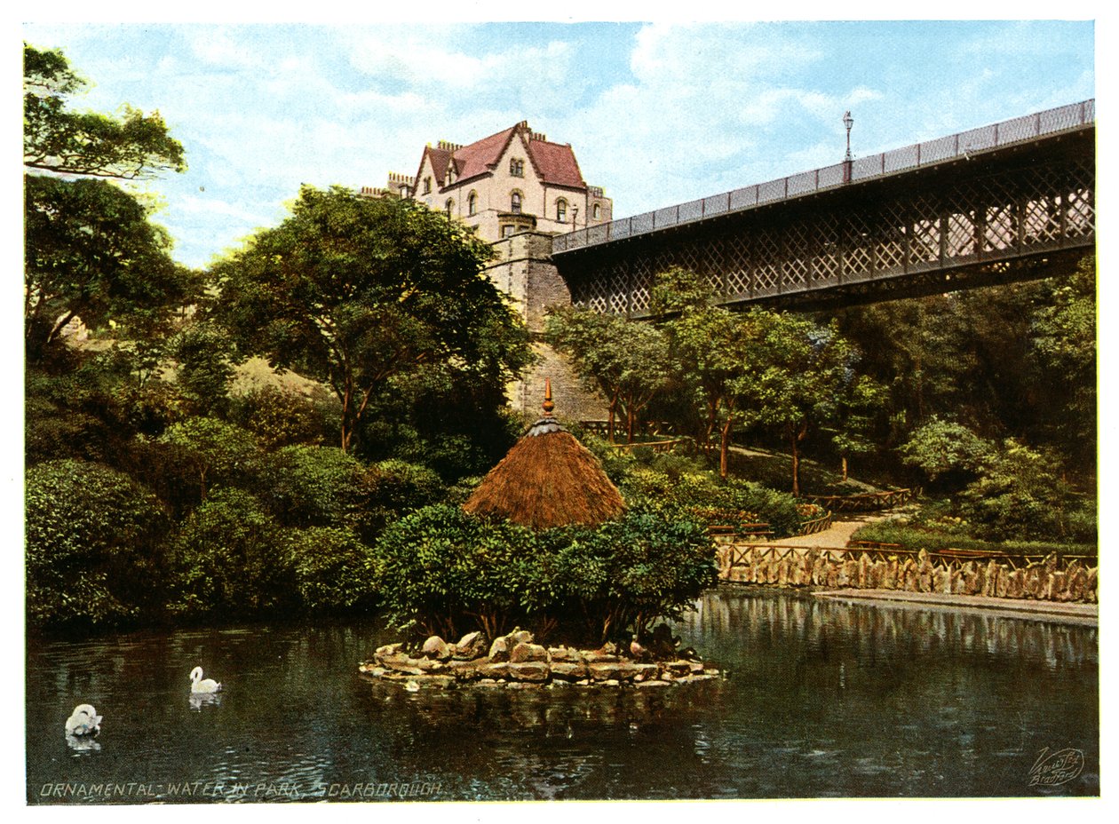 "Ornamental Water in Park, Scarborough", 1901. tekijältä Ross and Co Liversidge