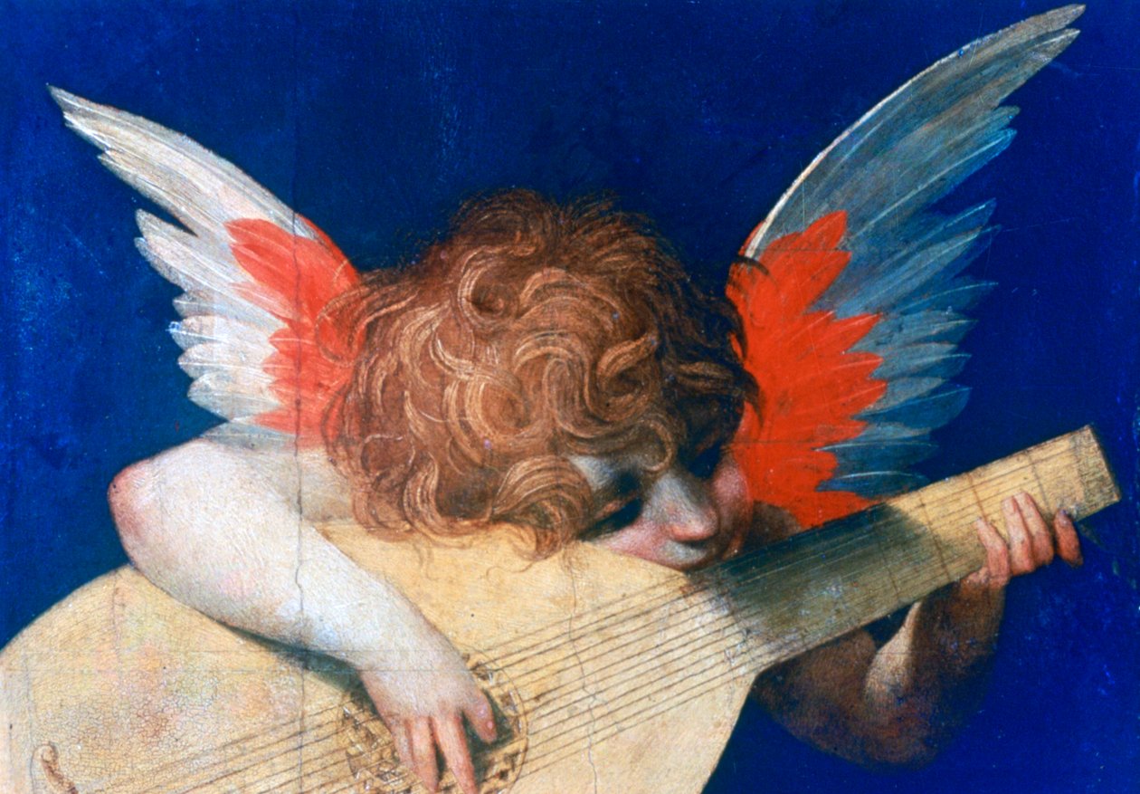 Enkelimuusikko, c1520 tekijältä Rosso Fiorentino