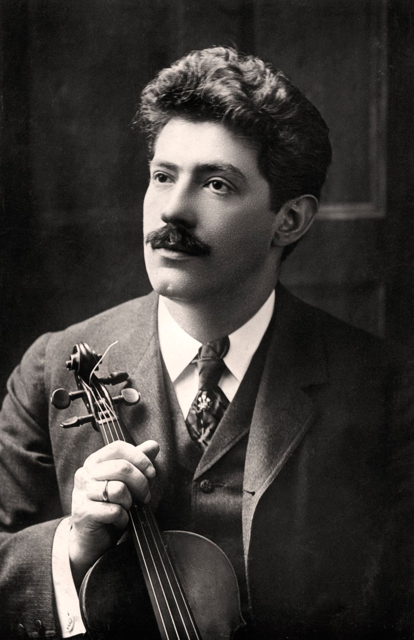 Fritz Kreisler 1875-1962, itävaltalaissyntyinen amerikkalainen viulisti ja säveltäjä, 1907. tekijältä Rotary Photo