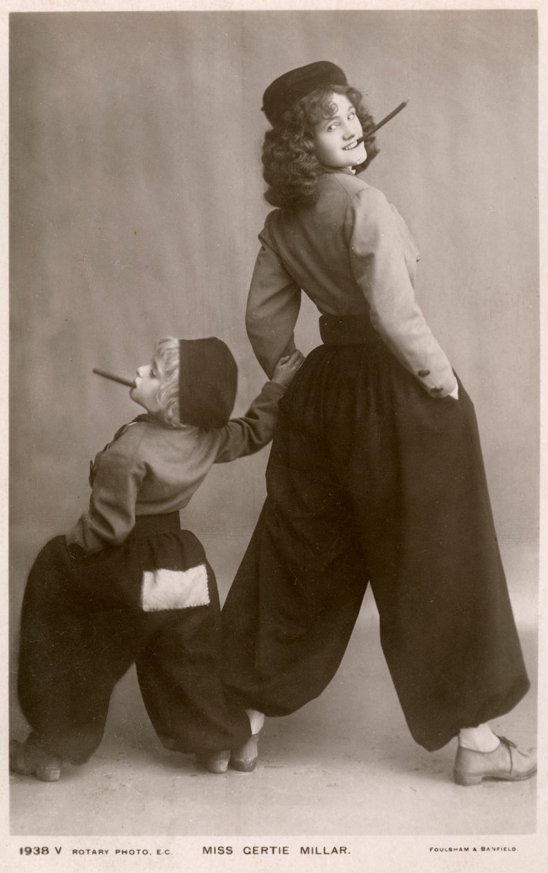 Gertie Millar, brittiläinen näyttelijä ja laulaja, 1906. tekijältä Rotary Photo