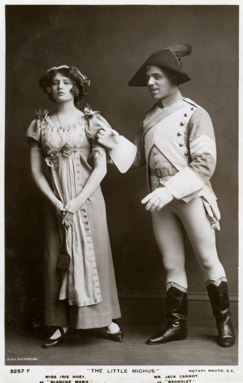 Iris Hoey ja Jack Cannot, brittiläiset näyttelijät, vuodelta 1908. tekijältä Rotary Photo