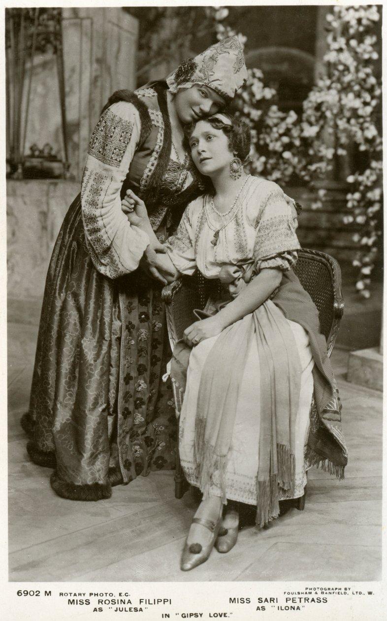 Rosina Filippi ja Sari Petrass, näyttelijät, 1912. tekijältä Rotary Photo