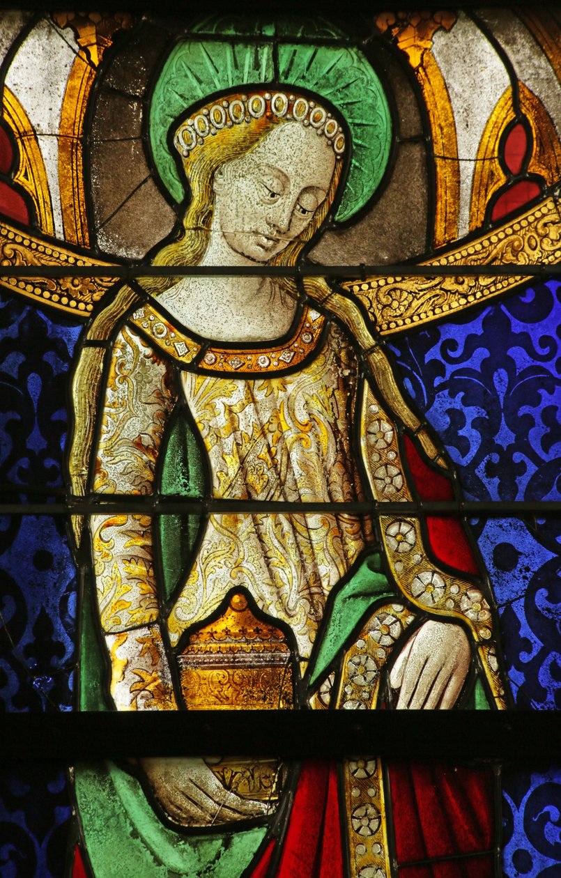 Pyhää Maria Magdalenaa kuvaava ikkuna, yksityiskohta numerosta 2921604, 1500-10 tekijältä Rouen School