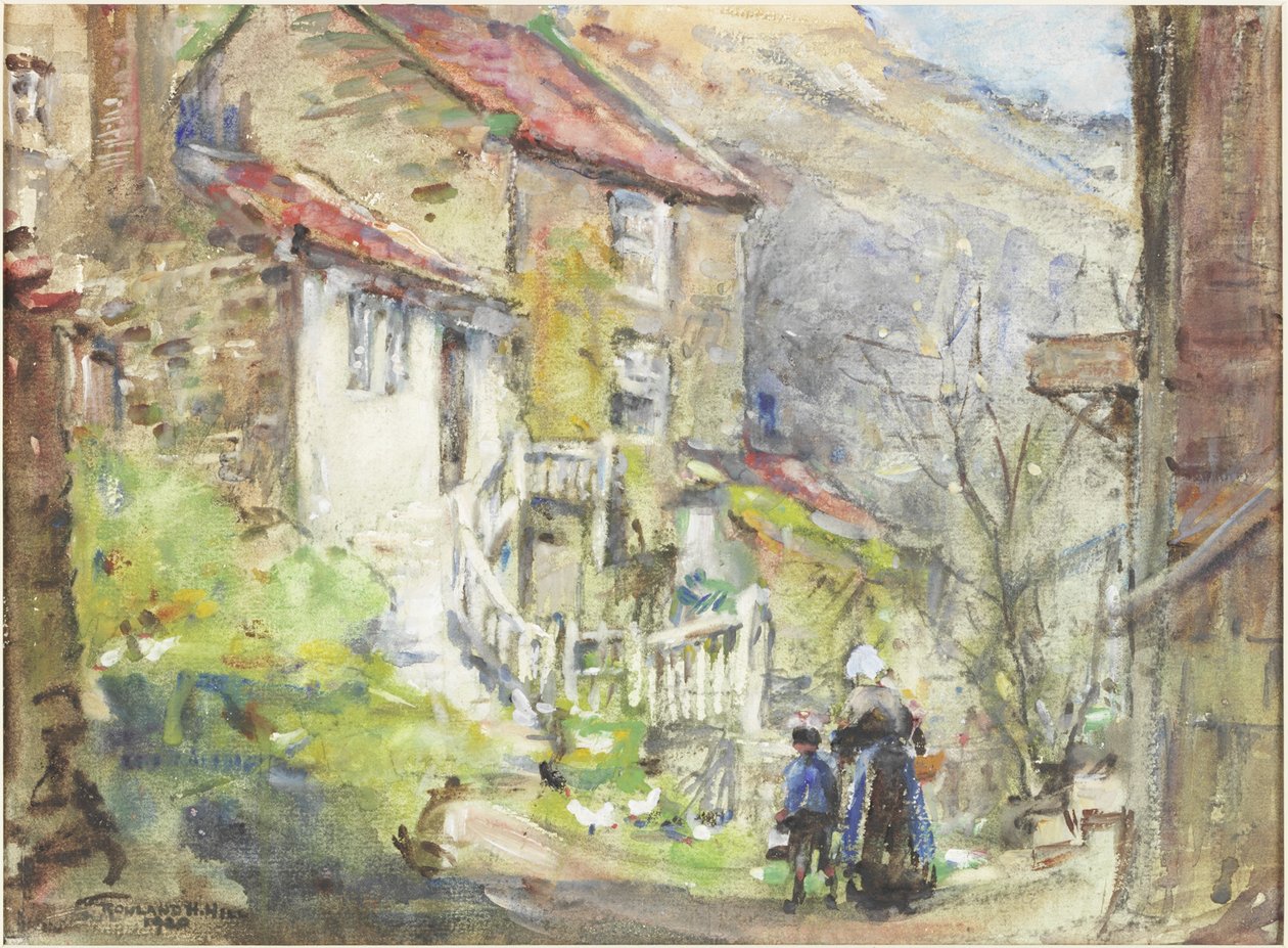 Runswick-mökki (akvarelli ja vartaloväri paperilla) tekijältä Rowland Henry Hill