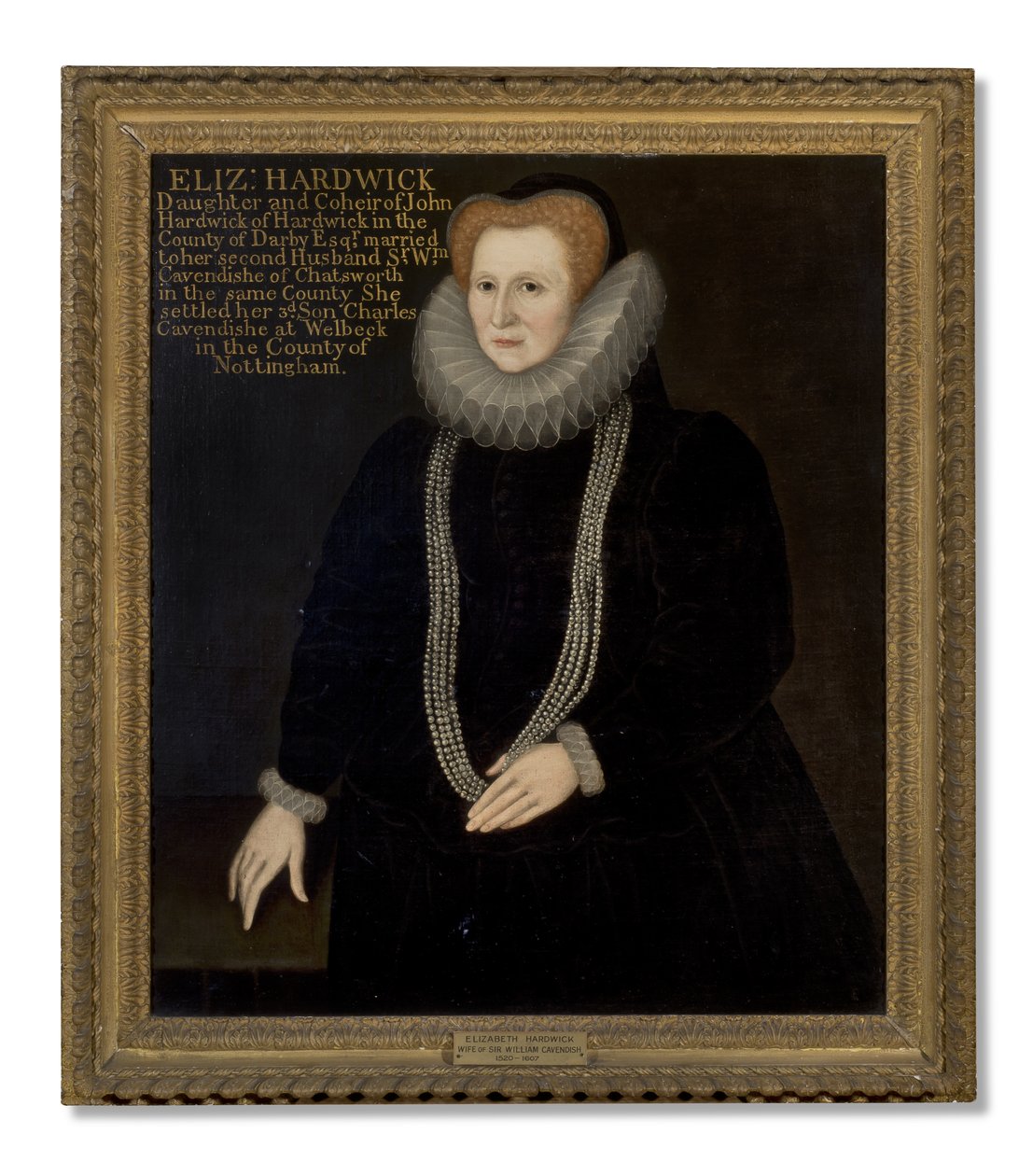 Muotokuva Elizabeth Talbotista, Shrewsburyn kreivitärestä, joka tunnetaan nimellä "Bess of Hardwick" tekijältä Rowland Lockey