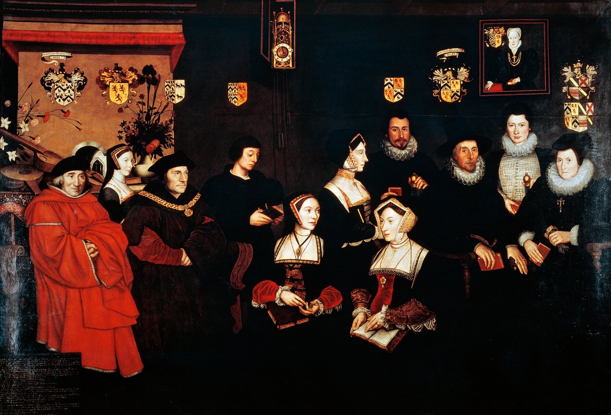 Sir Thomas More, hänen isänsä, hänen perheensä ja hänen jälkeläisensä, noin 1593 tekijältä Rowland Lockey