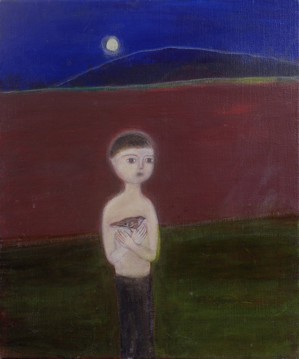 Boy in the Moonlight, 2002 akryyli kankaalle) tekijältä Roya Salari