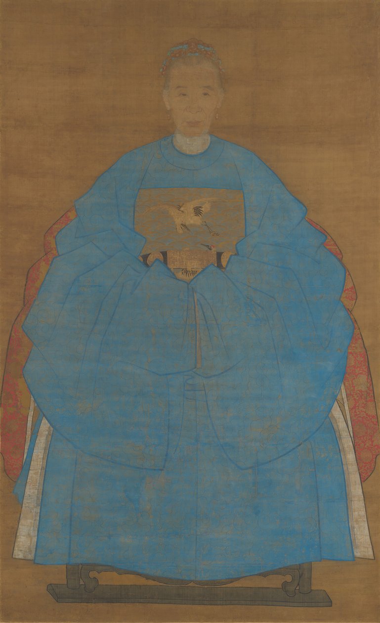 Vanhan naisen muotokuva, päivätty xinyou 1561 tai 1621. tekijältä Ruan Zude