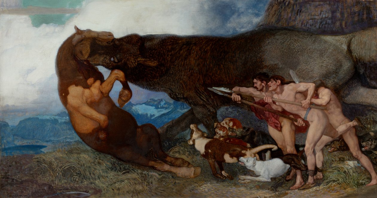 Taistelu hirviön kanssa, 1903 tekijältä Rudolf Jettmar