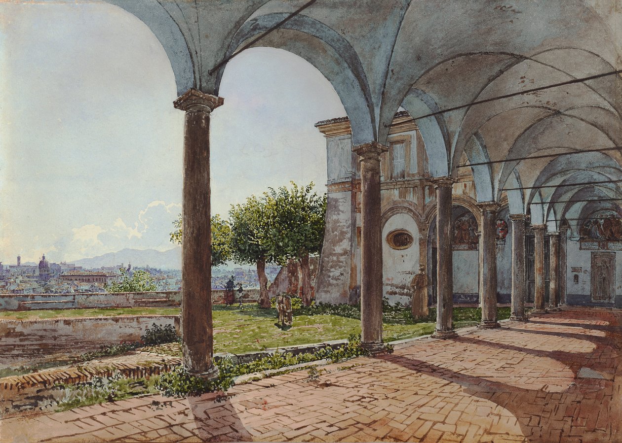 Blick vom Kloster Santa Onofrio auf Rome Näkymä Santa Onofriosta Roomassa tekijältä Rudolf von Alt