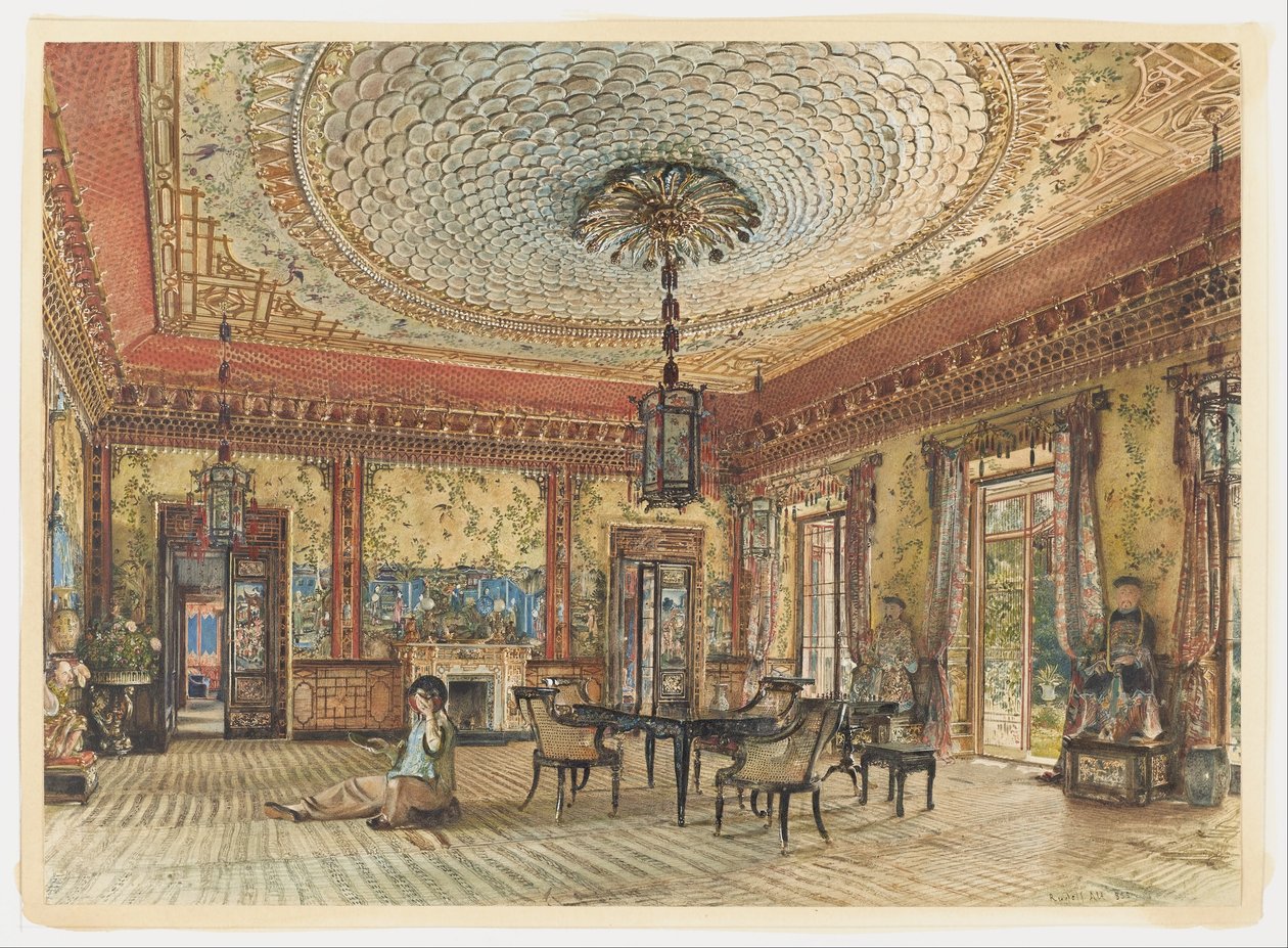 Japanilainen salonki, Villa Hügel, Hietzing, Wien tekijältä Rudolf von Alt