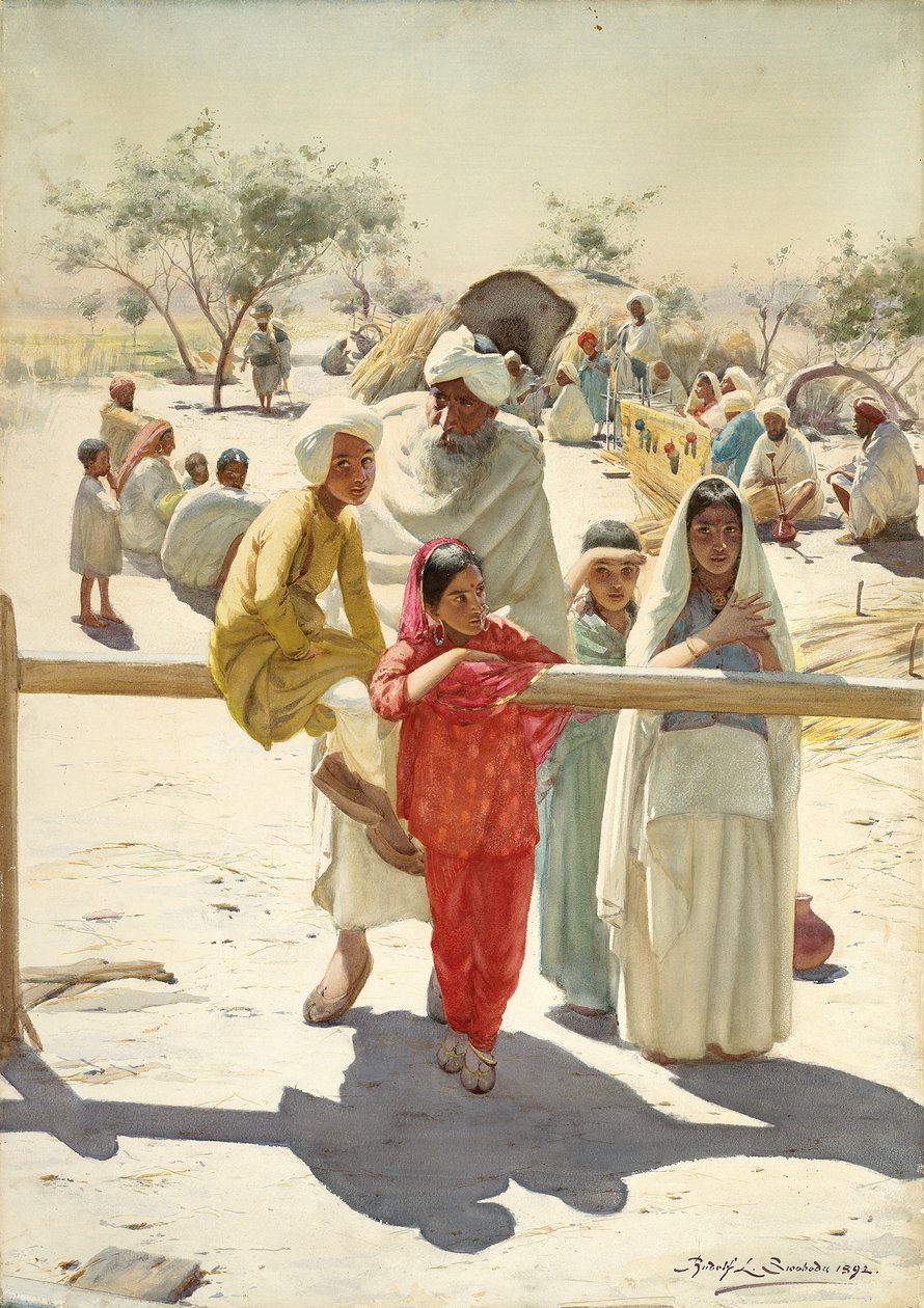 Silmäys junaan, Intia, 1892 tekijältä Rudolf Der G. Swoboda