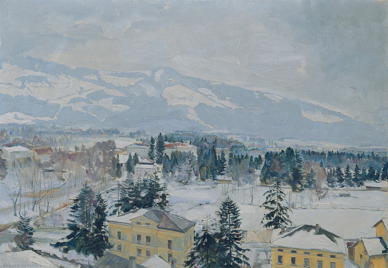 Salzburgin maisema Kapuzinerbergin kanssa tekijältä Rudolf Hafner