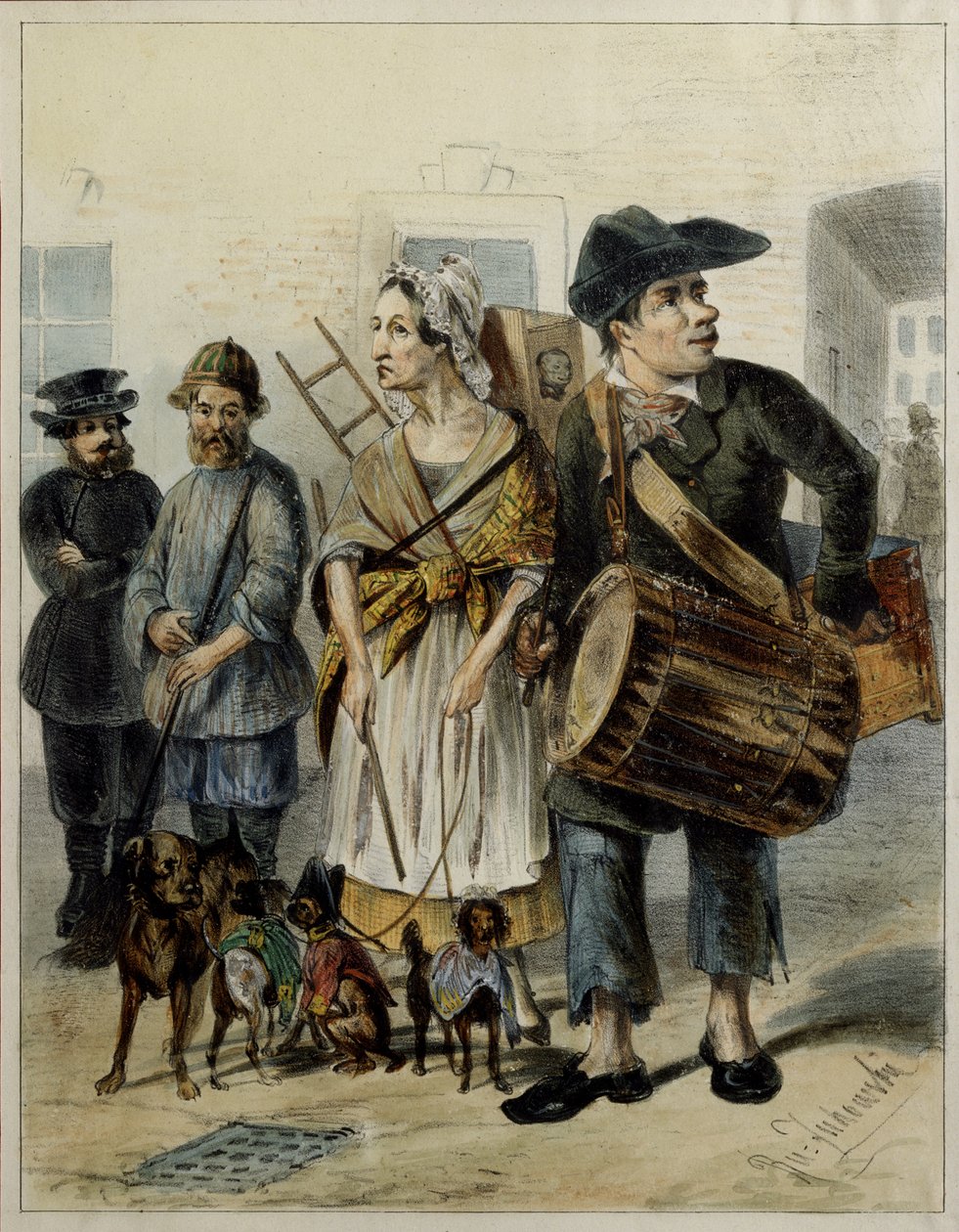Palvelija vei koirat ulos, 1843 tekijältä Rudolf Kasimirovich Zhukovsky