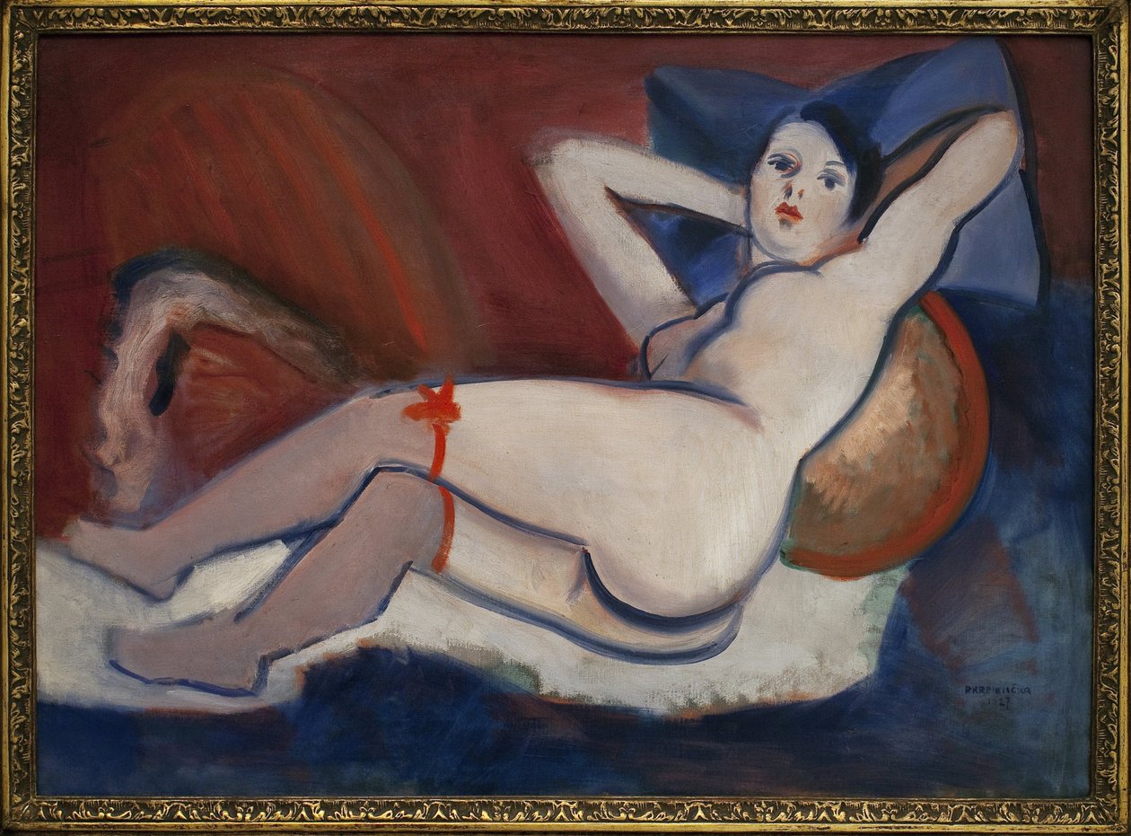 Nukkuva nainen. Rudolf Kremlickan (1886-1932) maalaus Öljy kankaalle tekijältä Rudolf Kremlicka