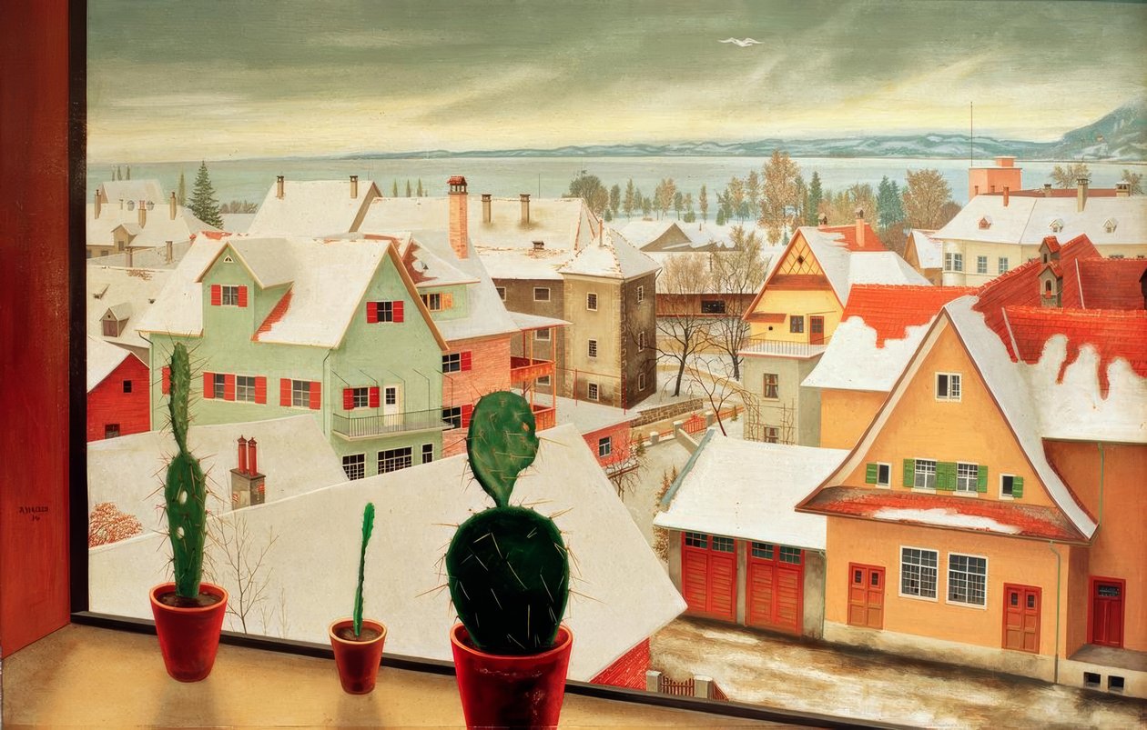 Talvimaisema - näkymä studiosta tekijältä Rudolf Wacker