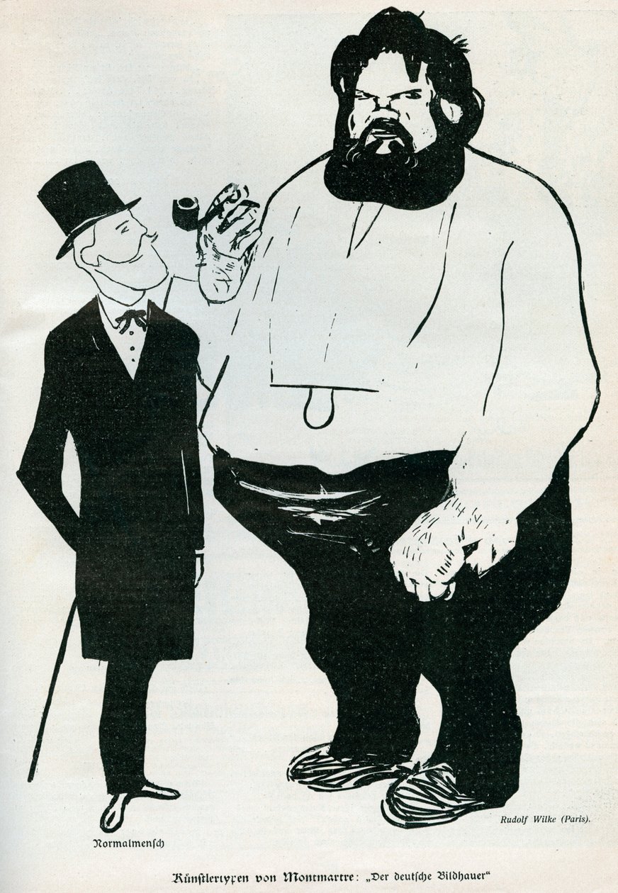"Montmartren taiteelliset tyypit" "Montmartren taiteelliset tyypit", 1898 tekijältä Rudolf Wilke