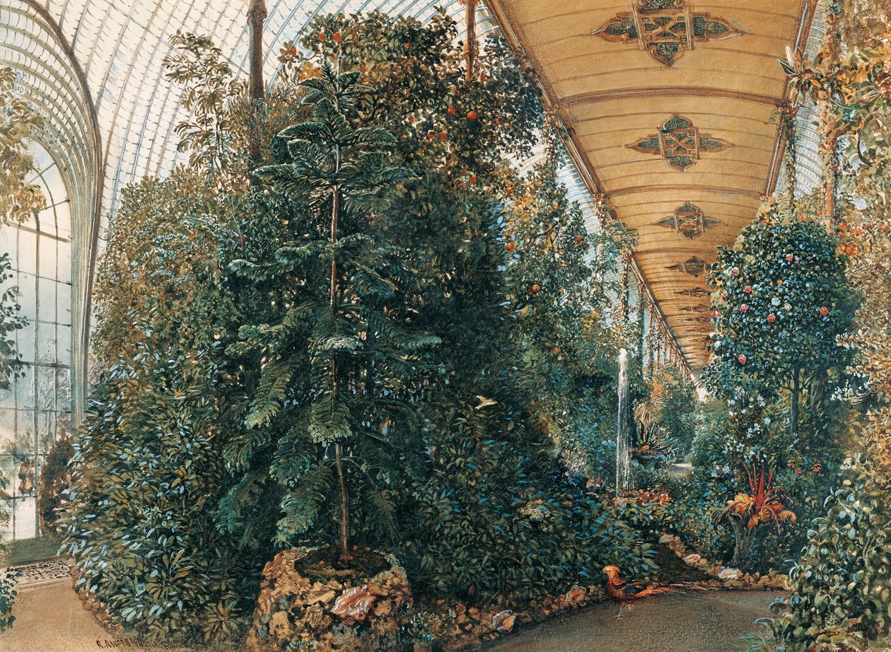 Lednicen palatsin palmutalon sisustus tekijältä Rudolf von Alt