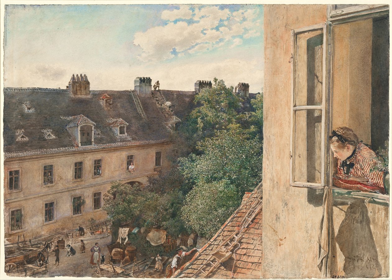 Näkymä Alservorstadtille, 1872 tekijältä Rudolf von Alt