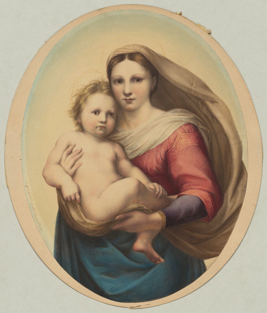 Kopio Rafaelin Sikstuksen Madonnan mukaan, 1800-luku. tekijältä Rudolph Geudtner