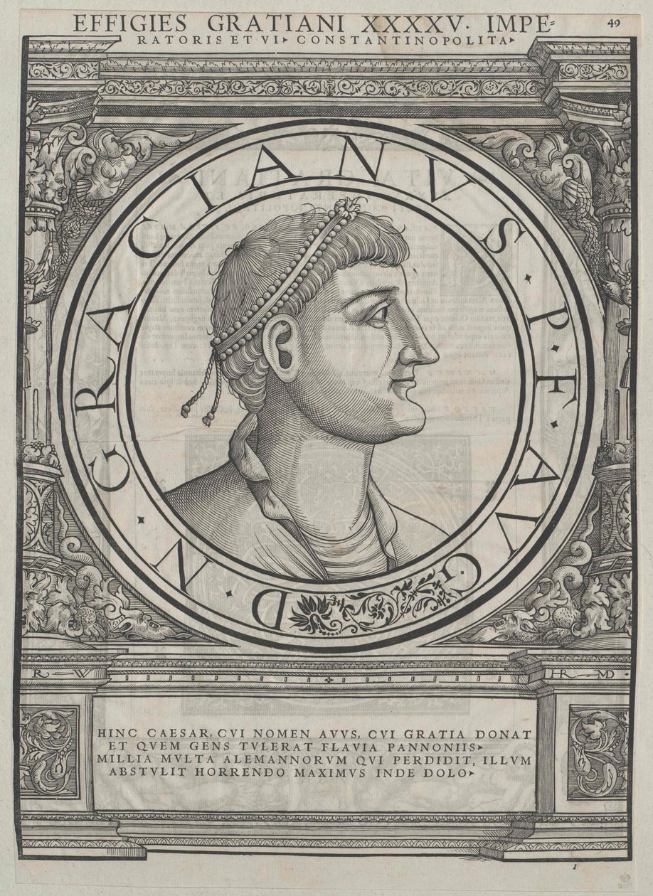 Rooman keisari Gratianus (painettu) tekijältä Rudolph Wyssenbach