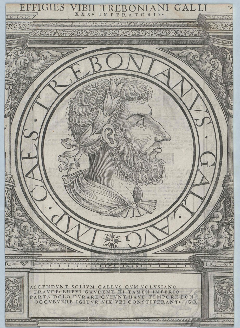 Rooman keisari Trebonianus Gallus (painettu) tekijältä Rudolph Wyssenbach