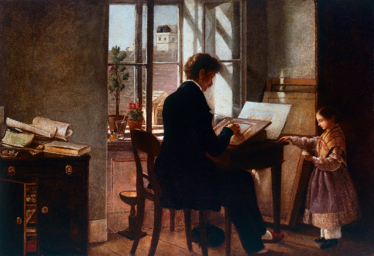 Ikkunalla, Rudolf von Alt (1812-1905), öljy kankaalle. tekijältä Rudolf von Alt
