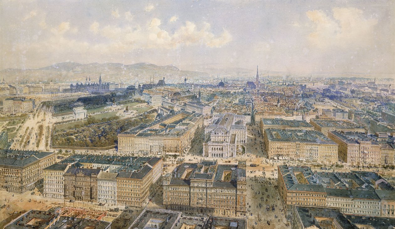 Wienin panoraama, 1871 tekijältä Rudolf von Alt