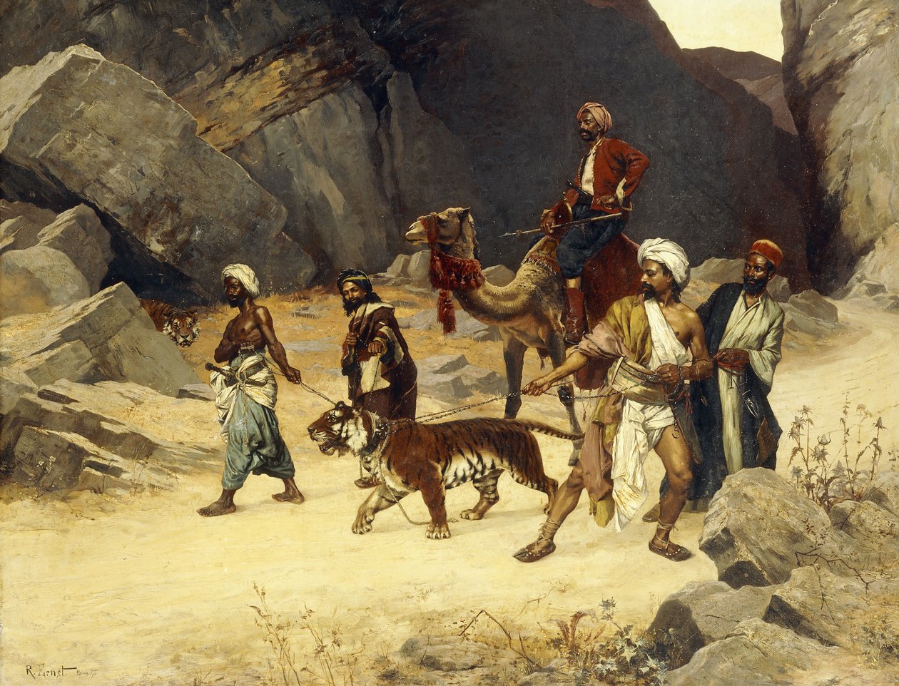 Tiikerin metsästys, 1896 tekijältä Rudolphe Ernst