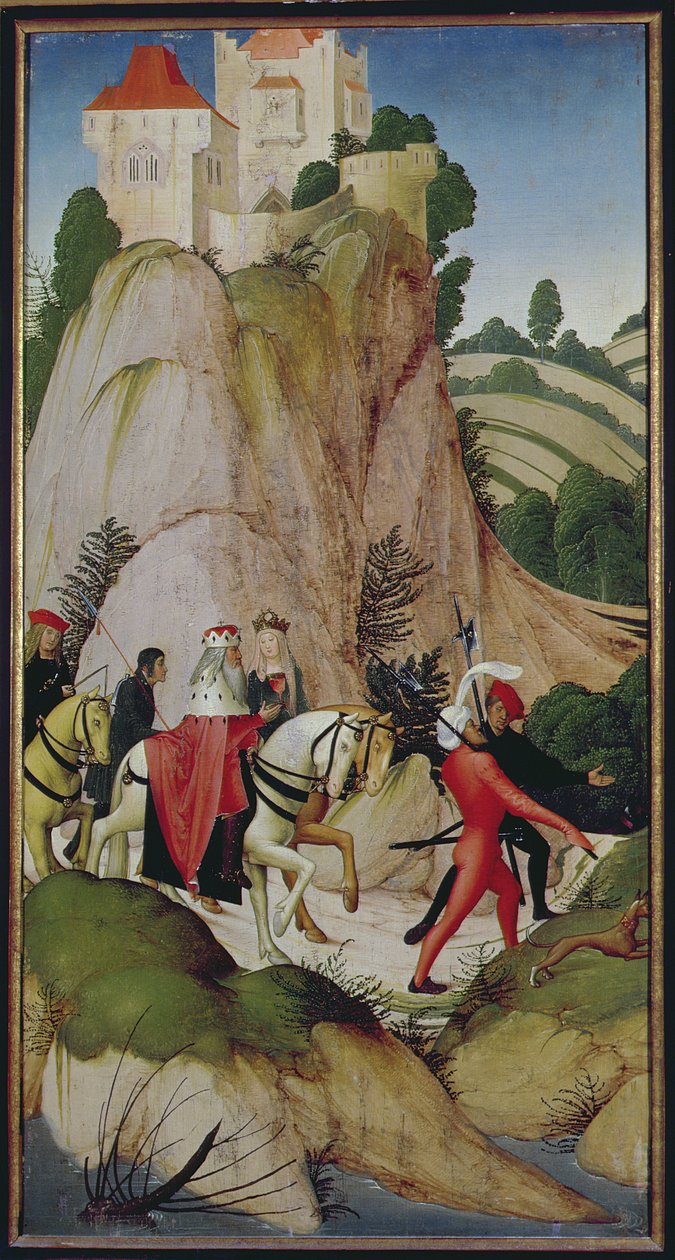 Kohtaus Pyhän Leopoldin legendasta, 1505 (tempera paneelille). tekijältä Rueland, the Younger Frueauf