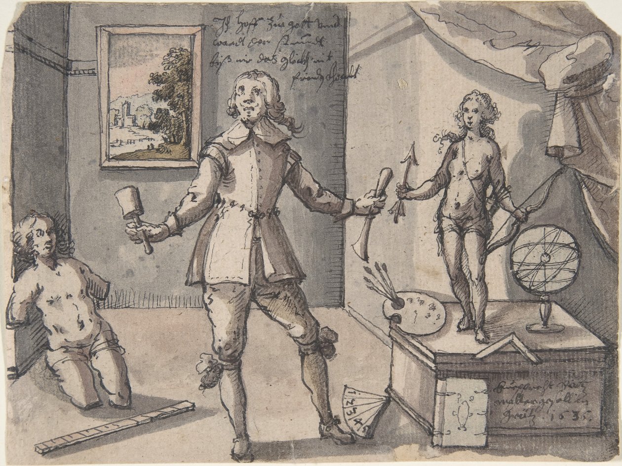 Taiteilija studiossaan, 1636. tekijältä Ruprecht Bartz