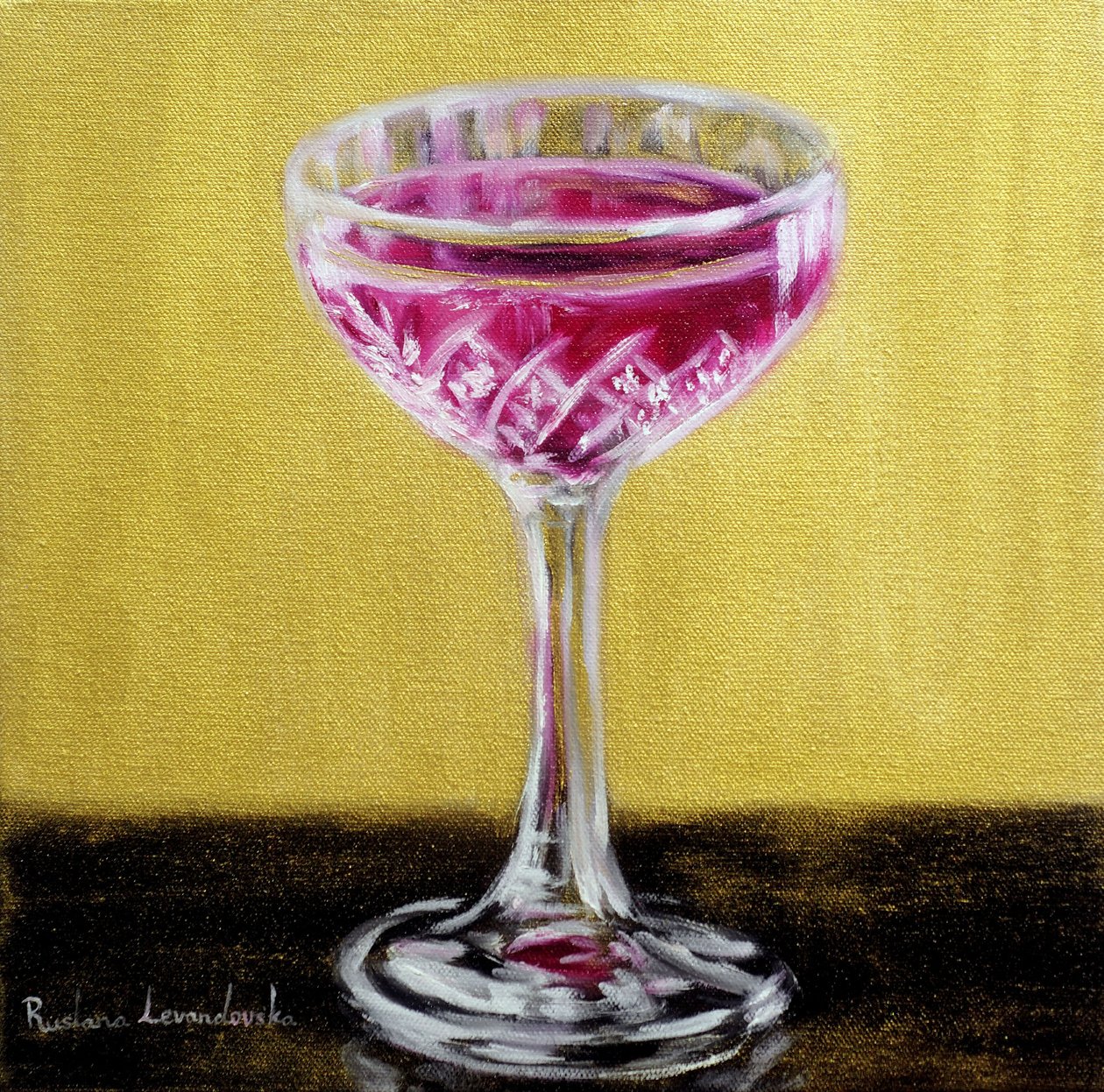 Naisen malja, 2025 (öljy kankaalle) tekijältä Ruslana Levandovska