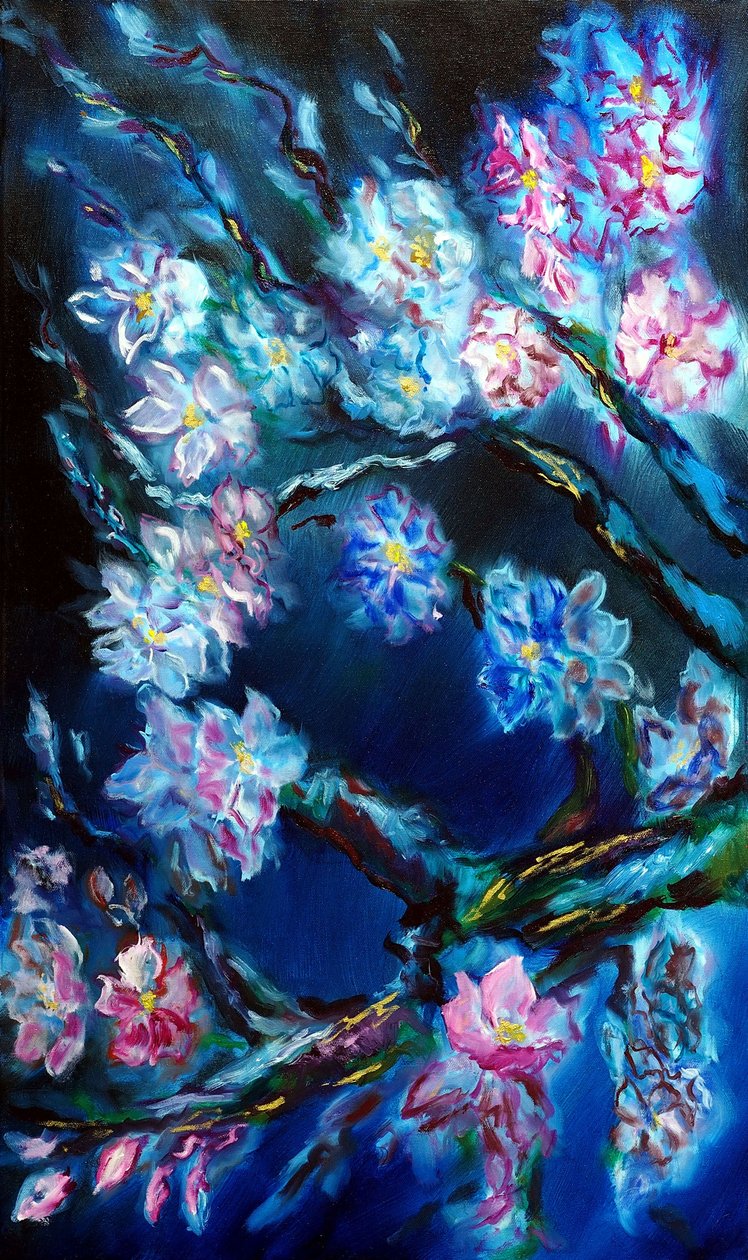 Eternal Blossoms Triptych - vasemmalla, 2024 (öljy kankaalle) tekijältä Ruslana Levandovska