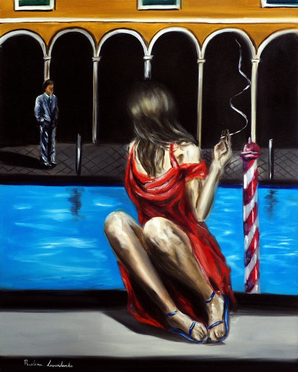 Rakkautta Venetsiassa, 2025 (öljy kankaalle) tekijältä Ruslana Levandovska