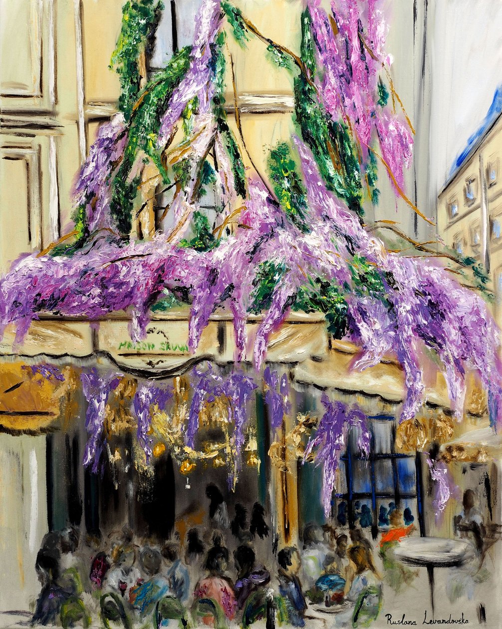 Maison Sauvage Paris - Wisteria, 2023 (öljy kankaalle) tekijältä Ruslana Levandovska