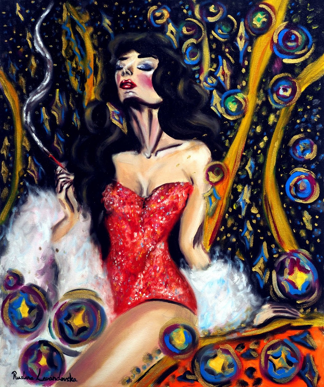 Hohtava yö, 2025 (öljy kankaalle) tekijältä Ruslana Levandovska
