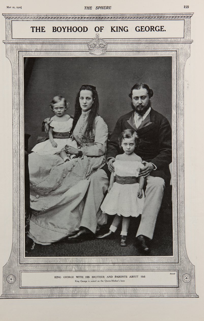 Walesin prinssi ja prinsessa kahden lapsensa kanssa (1867) tekijältä Russell & Sons Photography