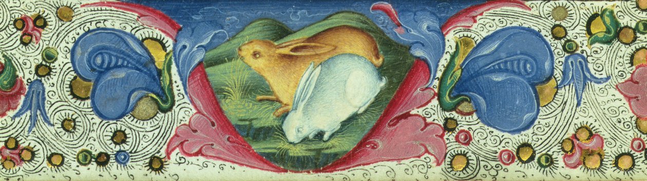 Koristeellinen reunus, n. 1470 vellum tekijältä Russi Francesco di Giovanni de
