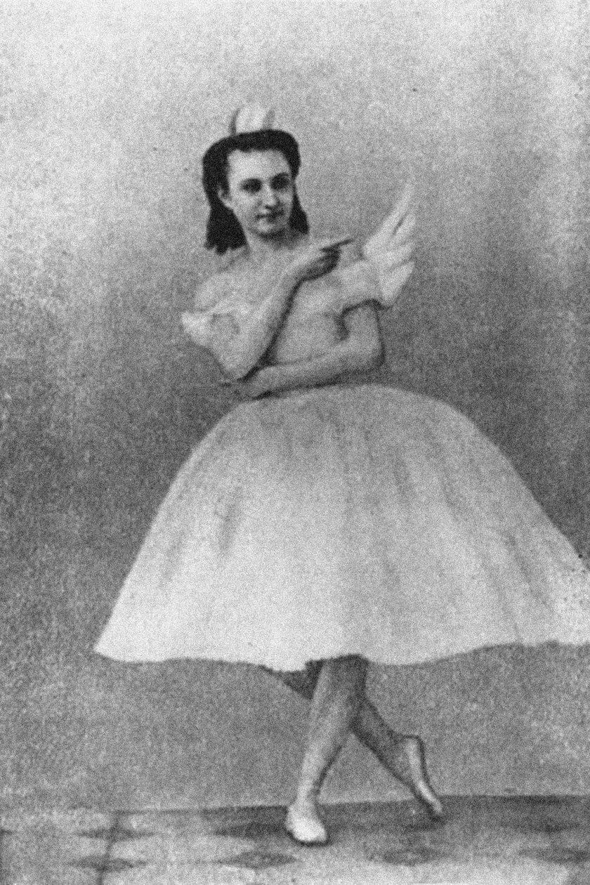 Anna Sobechshanskaya Odettena Julius Reisingerin alkuperäisessä tuotannossa Joutsenlampi, Moskova, 1877 tekijältä Russian Photographer