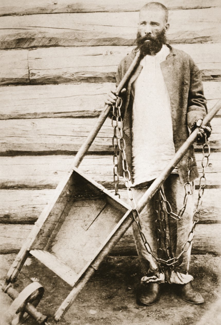 Tuomittu Siperiassa, noin 1890-luku (seepiakuva) tekijältä Russian Photographer