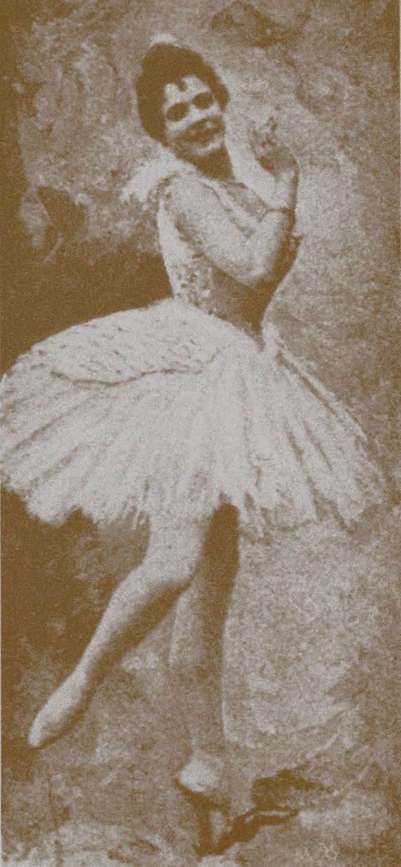 Pierina Legnani Odettena elokuvassa Marius Petipa ja Lev Ivanovs Joutsenjärven herätys, Pietari, 1895 tekijältä Russian Photographer